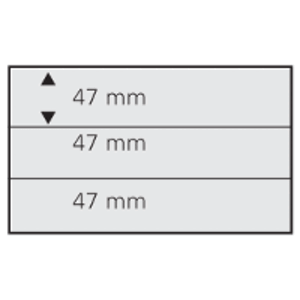 Cartes de classement A5 – noires – 3 bandes (47 mm) – 145 × 210 mm – plastique résistant – adaptées aux timbres et objets de collection ■ par 10 pièces