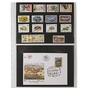 Einsteckblätter Favorit (751) – transparent – 240 × 297 mm – geeignet für 4 A5 Einsteckkarten – strapazierfähiger Kunststoff – 14 Ringe ■ pro 5 Stück