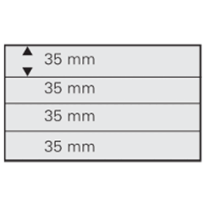 Einsteckkarten – 4 Streifen – 210 × 145 mm (A5) – stabiler schwarzer Kunststoff – geeignet für Briefmarken und Sammelobjekte ■ pro 10 Stück