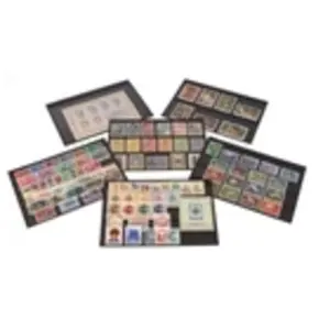 Cartes de classement – 4 bandes – 210 × 145 mm (A5) – plastique noir résistant – adaptées aux timbres et objets de collection ■ par 10 pièces