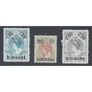 NVPH -    34-36, Postzegels (Suriname), Uitgegeven in het jaar:  1898, Ongebruikt (MH)
