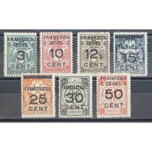 NVPH - BK 130-136, Floating Safe stamps (Suriname), Issued in the year:  1927, Mint Hinghed (MH)