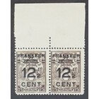 NVPH - BK 132, Drijvende Brandkast zegel (Suriname), Uitgegeven in het jaar:  1927, Ongebruikt (MH) - Plaatfout P  - Certificaat  - Met tab  - Paar