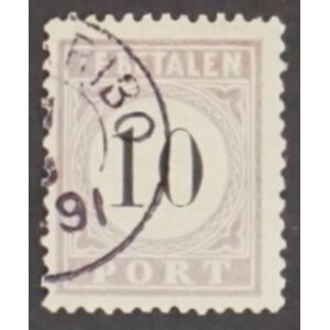 NVPH - P   3.I, Portzegel (Suriname), Uitgegeven in de jaren:  1886-1888, Gestempeld (U) - Certificaat