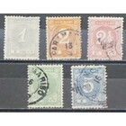 NVPH -    16-20, Postzegels (Suriname), Uitgegeven in de jaren:  1873-1889, Gestempeld (U)