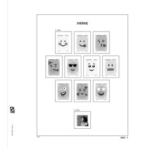 Supplement jaar: 2025 - Zweden - type: DeLuxe - bladen voor Basisalbum, N°: 2025-1-5 (incl 1a), B1-2 (8 st.) - Davo (2 Gats)