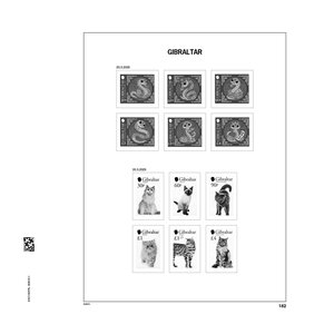 Supplement year: 2025 - Gibraltar - type: DeLuxe - sheets for Basic album, N°: 182-185, B105-110 (10  pcs.) - Davo (2 Holes)