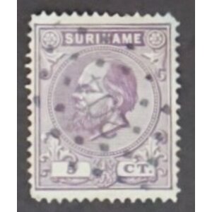 NVPH -     5B, Postage stamp (Suriname), Issued in the years:  1873-1889, Used (U)