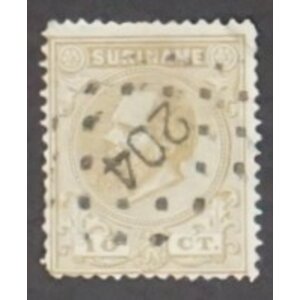 NVPH -     6B, Postzegel (Suriname), Uitgegeven in de jaren:  1873-1889, Gestempeld (U)