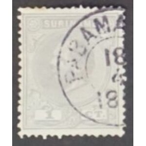 NVPH -     1, Briefmarke (Surinam), Ausgegeben in den Jahren:  1873-1889, Gestempelt (U)