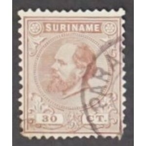 NVPH -    11, Postage stamp (Suriname), Issued in the years:  1873-1889, Used (U)