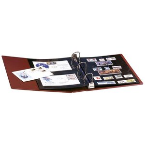 Album Uniplate (Luxus), met cassette, excl. bladen- Wijnrood - 3 Rings - Afm: 270 x 295 x 65 mm ■ per stuk