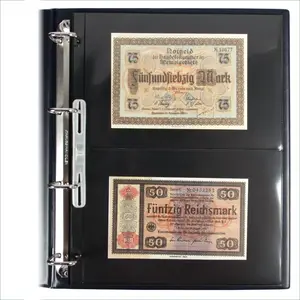 Compact A4, Feuilles (4 anneaux ) 2 compartiments (220 x 147 mm.) Transparent - dim: 240 x 305 mm.
