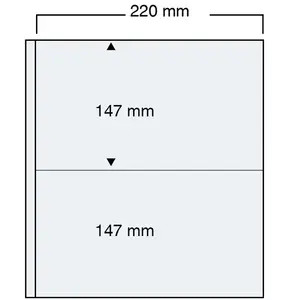 Compact A4, Feuilles (4 anneaux ) 2 compartiments (220 x 147 mm.) Transparent - dim: 240 x 305 mm.