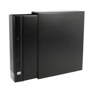 Compact A4, Album (4 Ringe) ohne Inhalt, incl Schutzkassette - Schwarz - Abm: 275 x 320 x 70 mm.