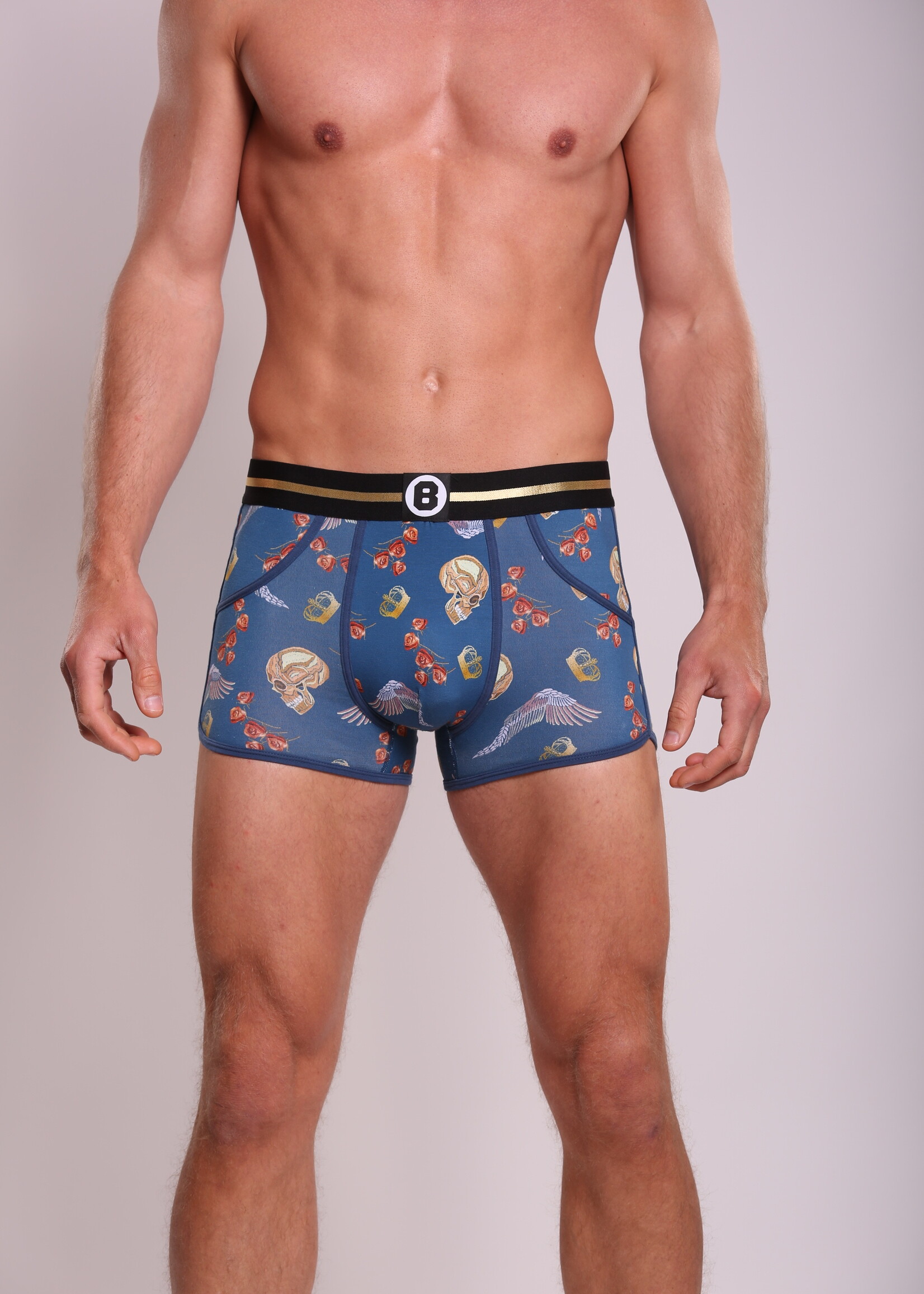 Heren Boxershort | Print | Fallen King | Katoen | Blauw |