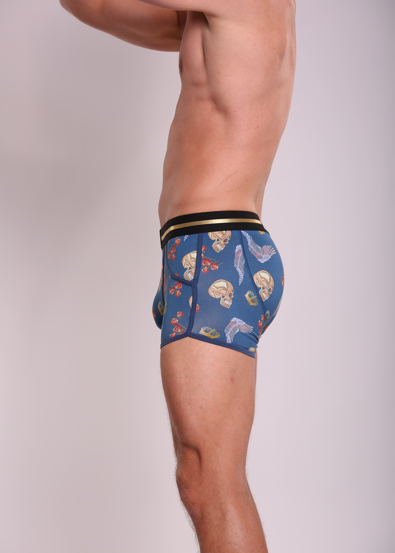 Heren Boxershort | Print | Fallen King | Katoen | Blauw |