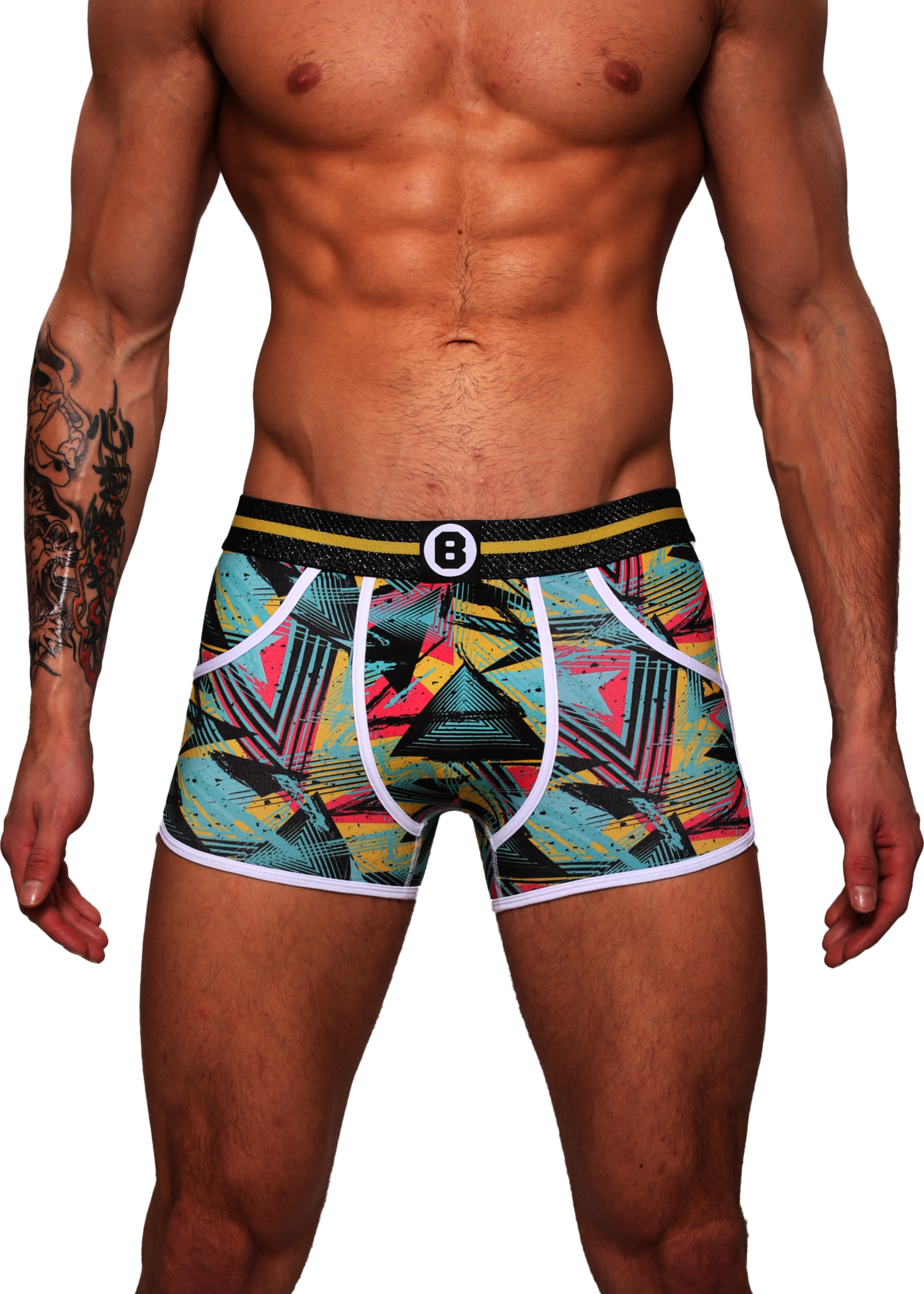 Heren Boxershort | Print  | Dance | Katoen | Geel Turquoise |
