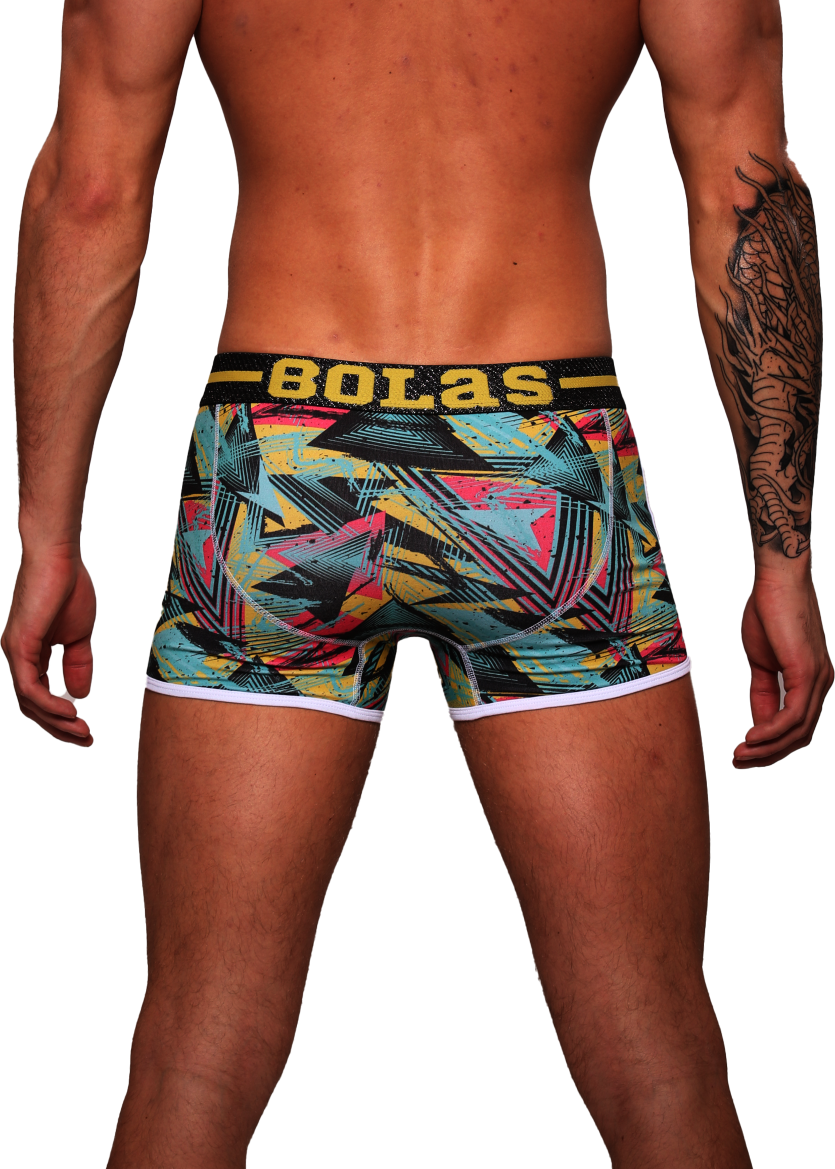 Heren Boxershort | Print  | Dance | Katoen | Geel Turquoise |