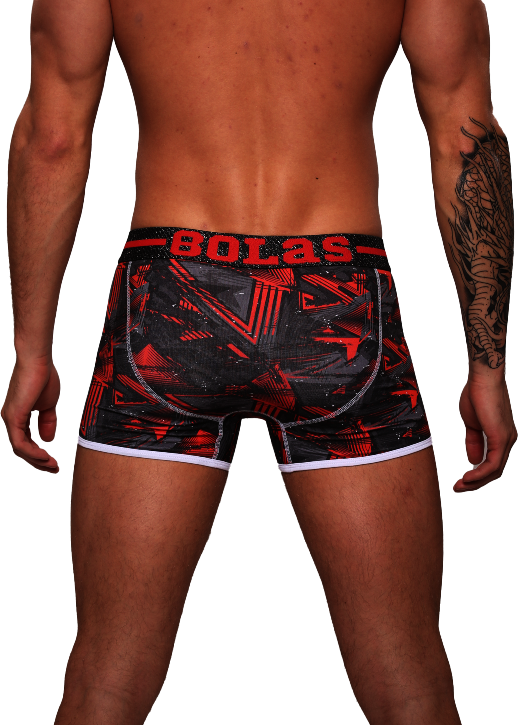 Heren Boxershort | Print Rood Zwart | Katoen