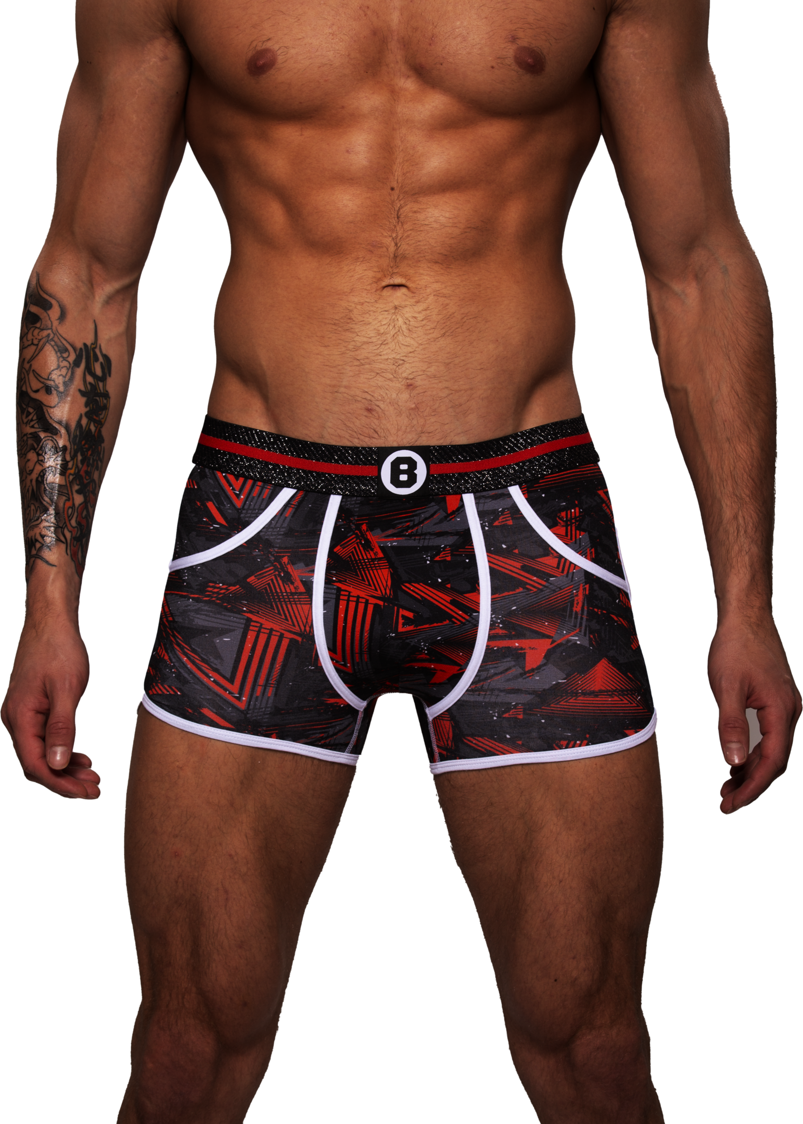 Heren Boxershort | Print Rood Zwart | Katoen