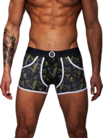 Heren Boxershort | Print | Dance | Katoen | Donker Blauw  Groen |