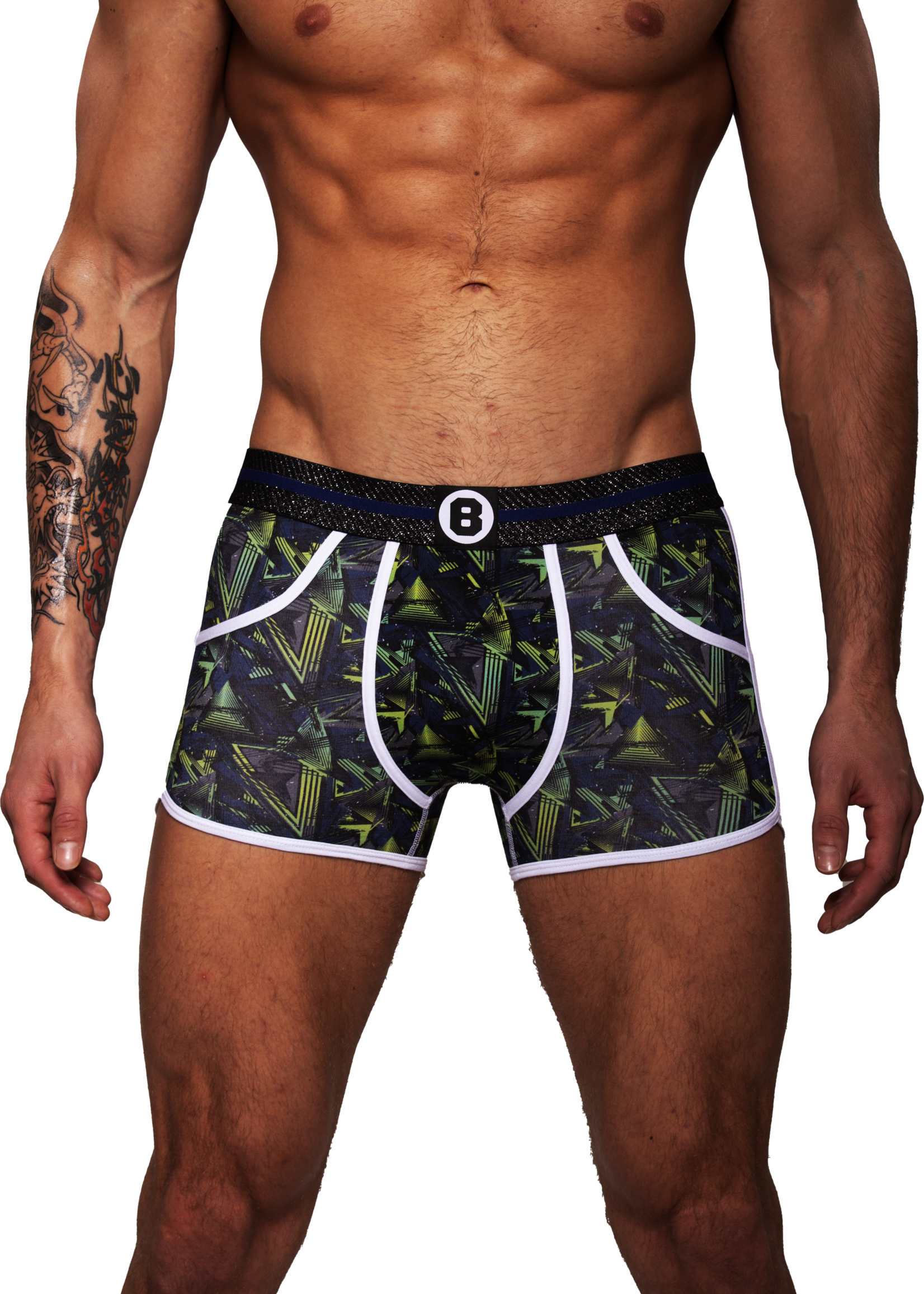 Heren Boxershort met print  |Dance | Katoen | Donker Blauw  Groen | Bolas Underwear