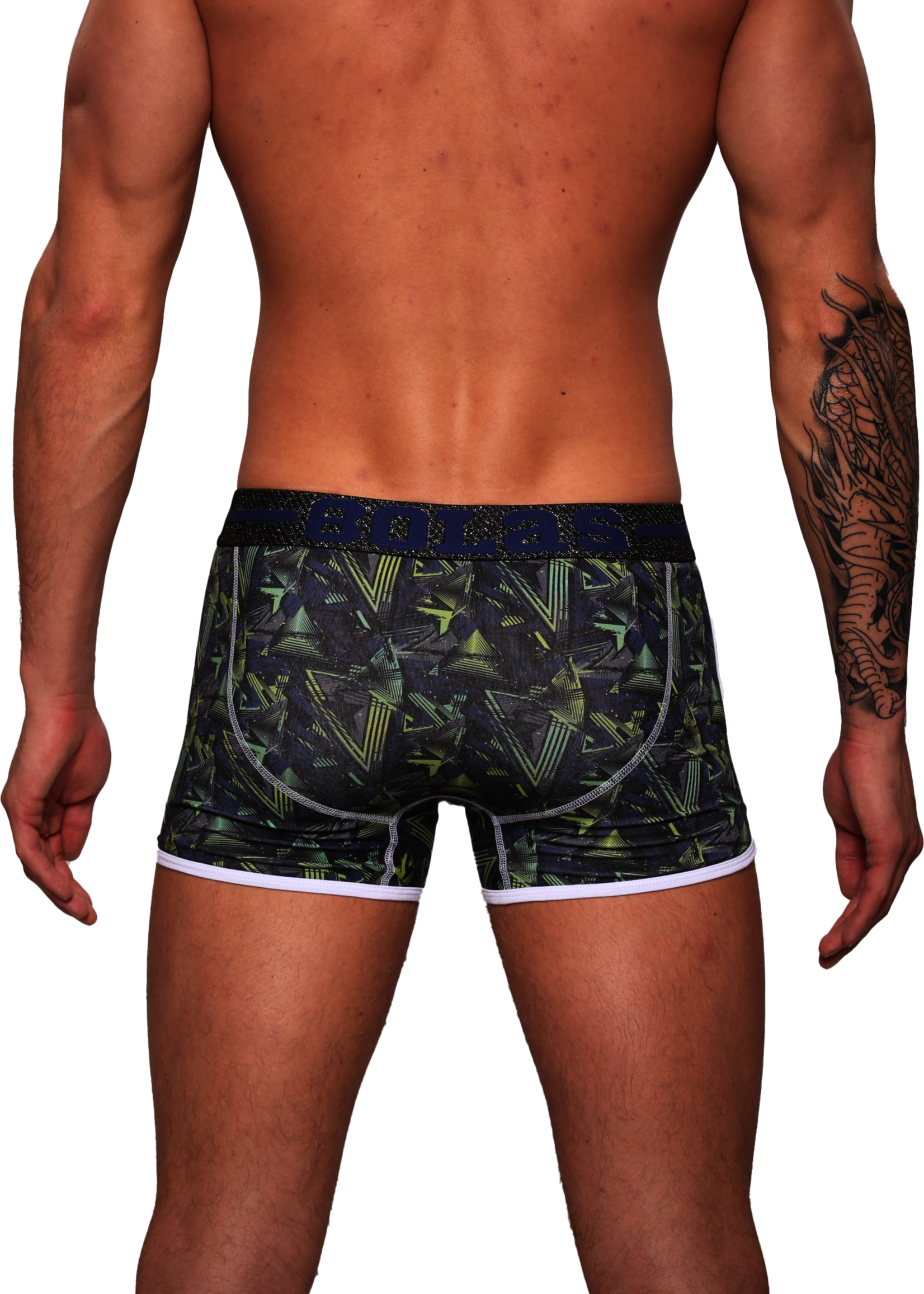 Heren Boxershort | Print  | Dance | Katoen | Donker Blauw  Groen |
