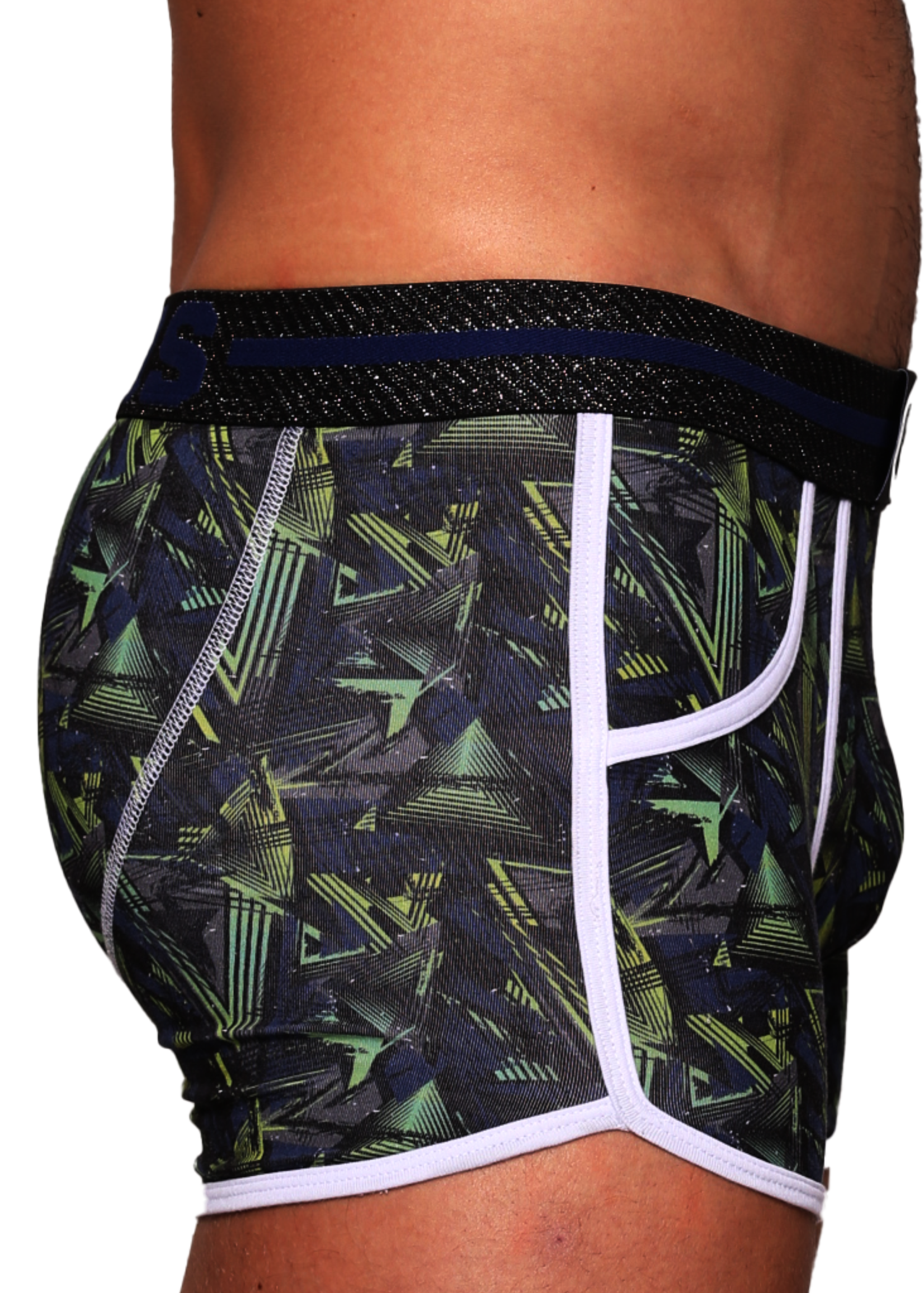 Heren Boxershort | Print  | Dance | Katoen | Donker Blauw  Groen |