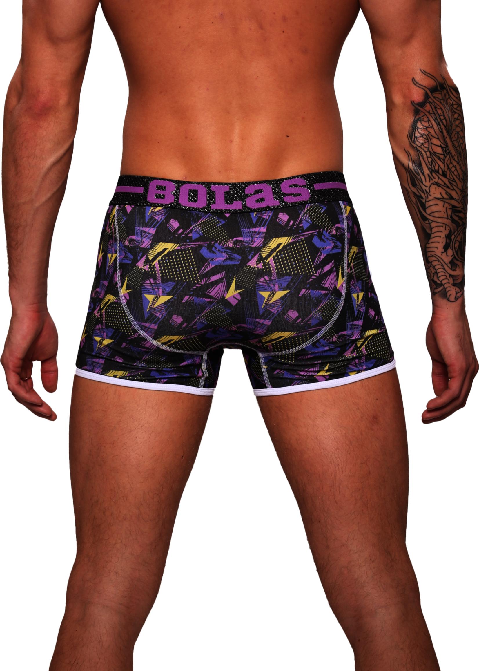 Heren Boxershort | Print | Dance | Katoen | Paars Geel |