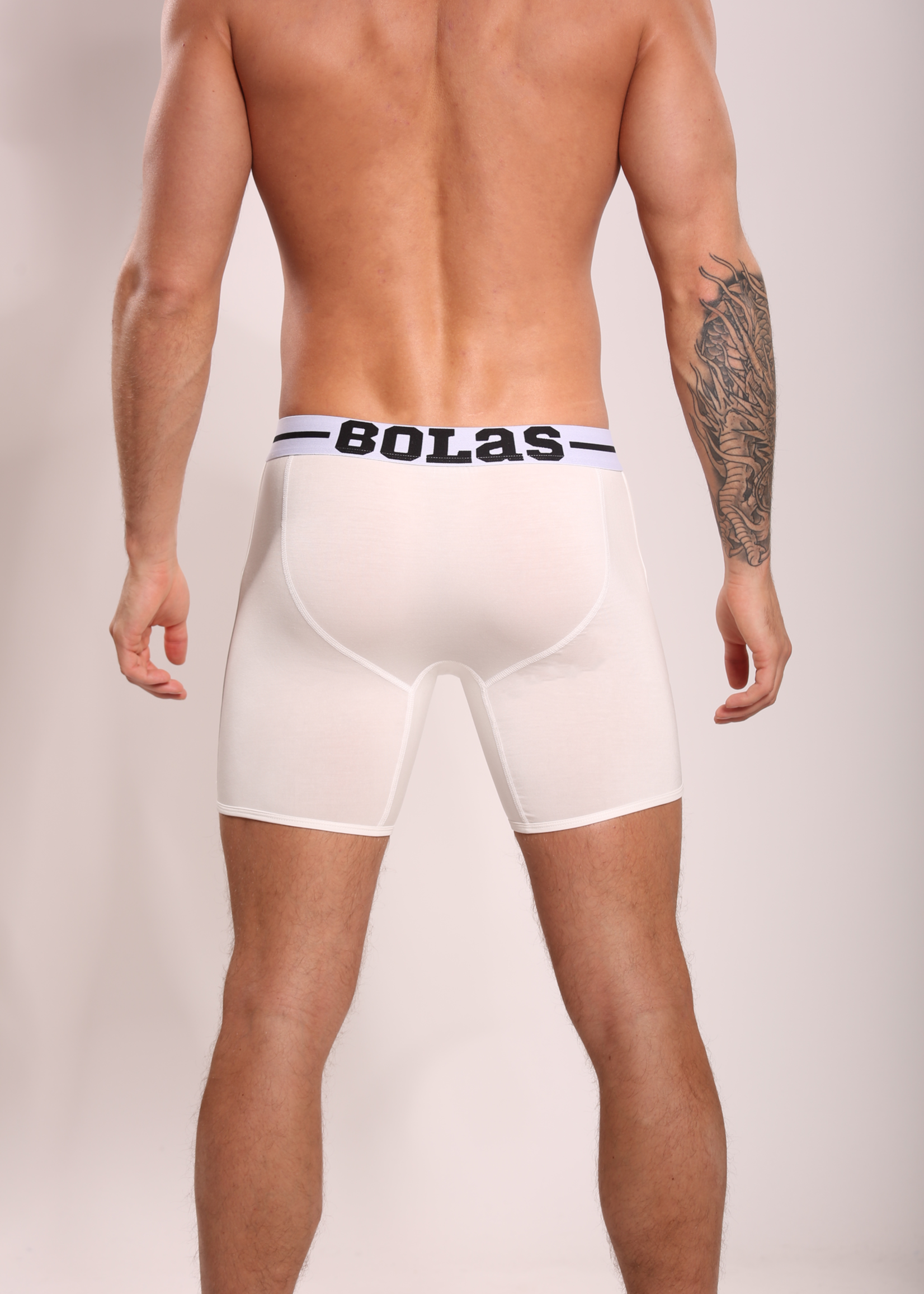 Heren Boxershorts Met Lange Pijpjes | Effen | Multipack 3 st | Lycocell  | Zwart Wit Navy |