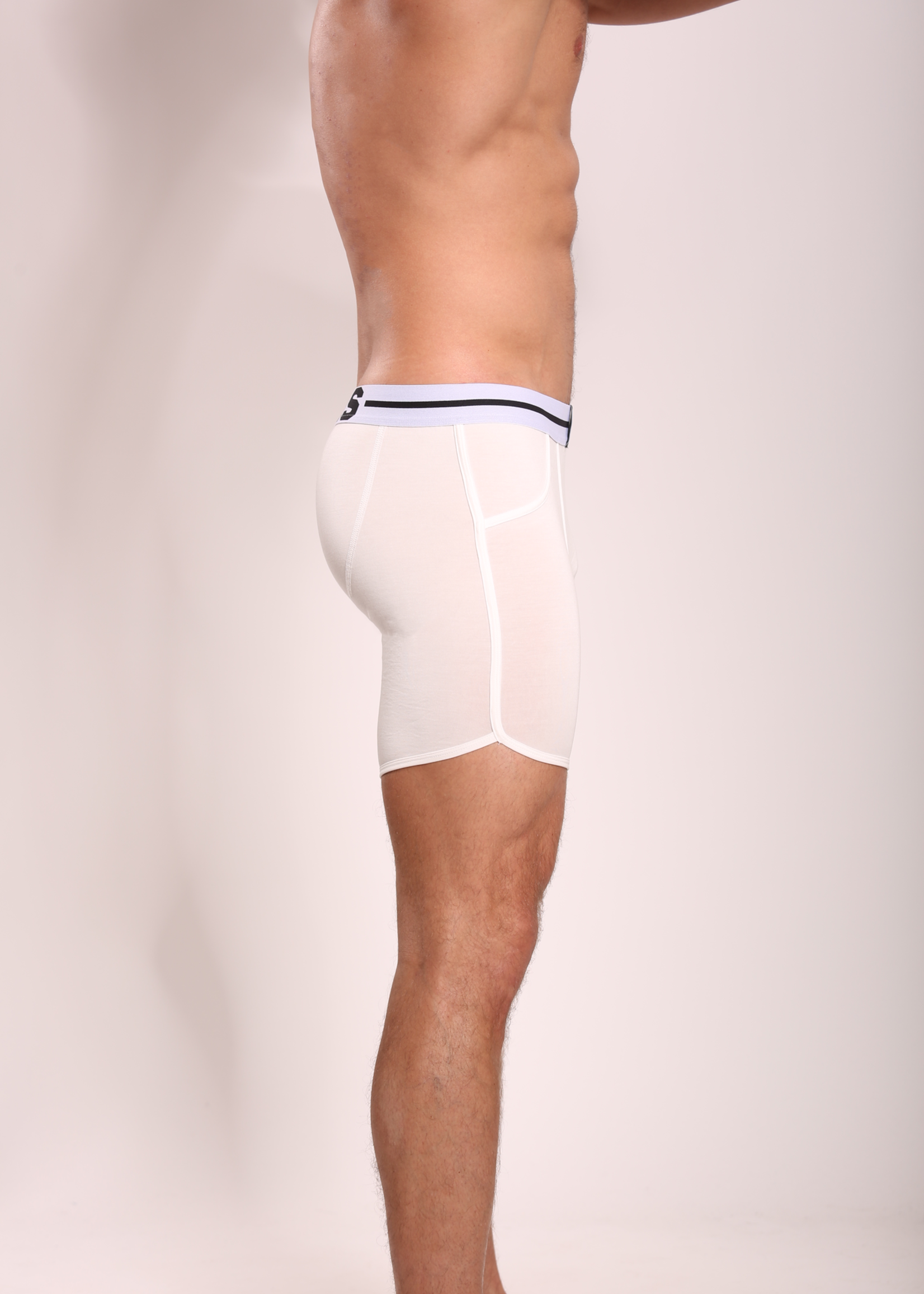 Heren Boxershorts Met Lange Pijpjes | Effen | Multipack 3 st | Lycocell  | Zwart Wit Navy |