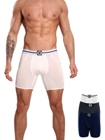 Heren Boxershorts Met Lange Pijpjes | Effen | Multipack 3 st | Lycocell  | Zwart Wit Navy |