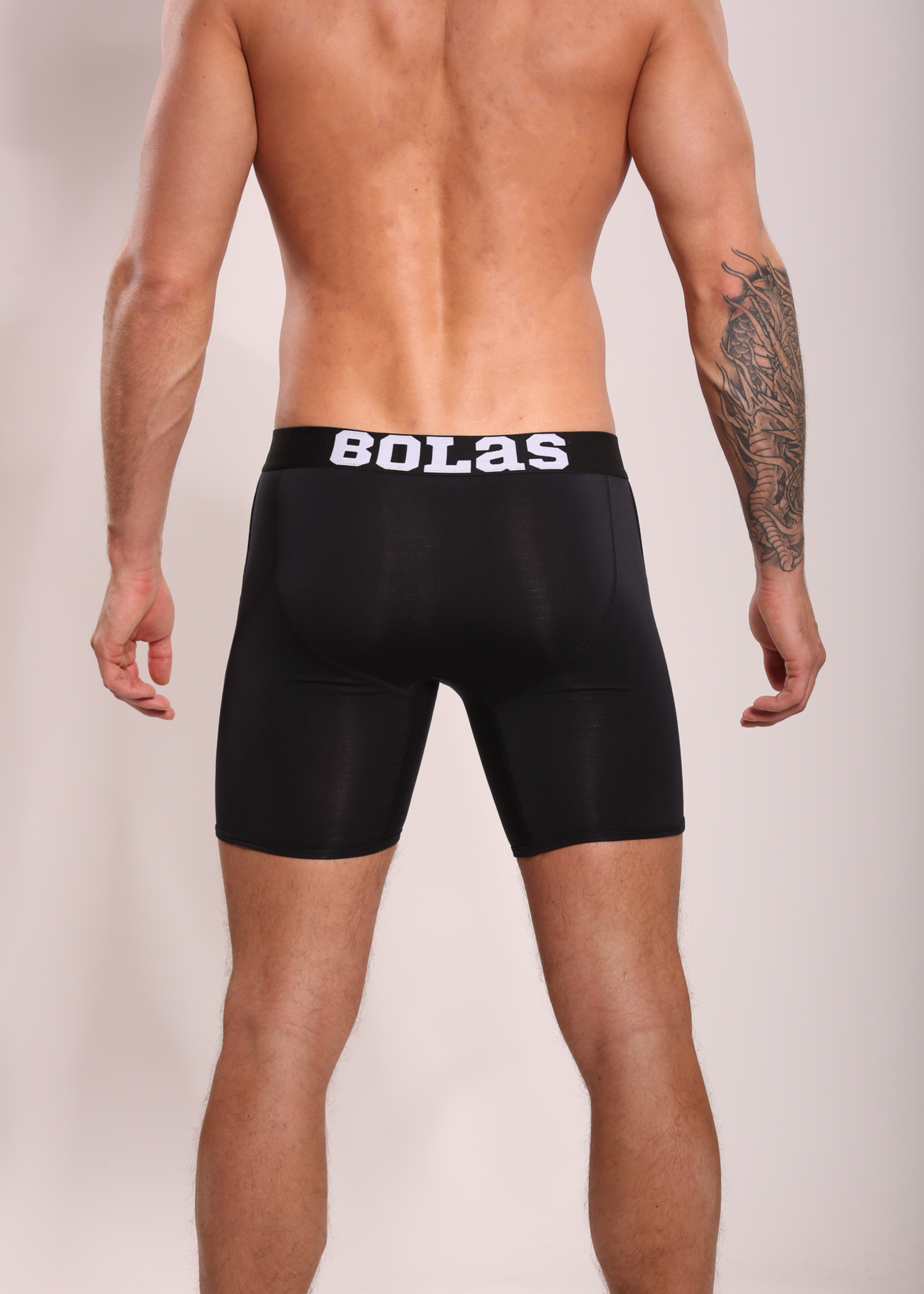 Heren Boxershorts Met Lange Pijpjes | Effen | Multipack 3 st | Lycocell  | Zwart Wit Navy |