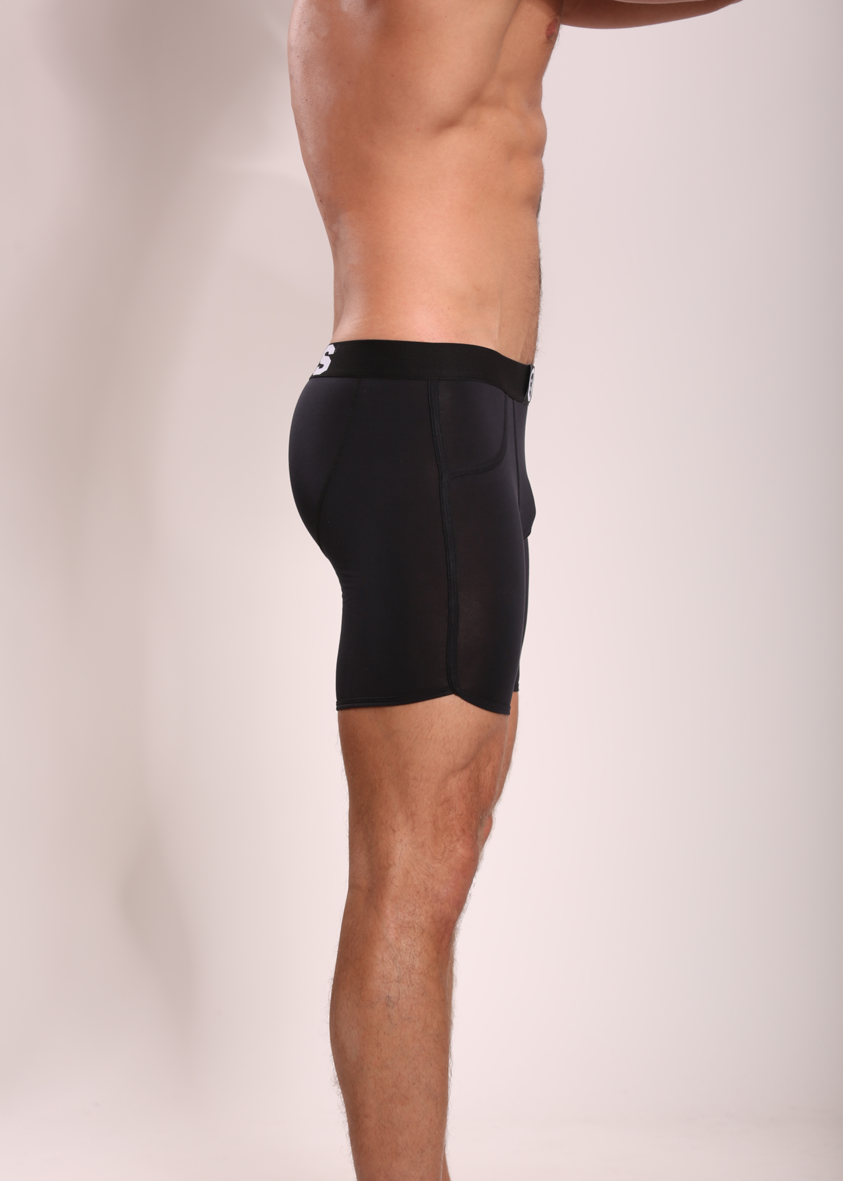 Heren Boxershorts Met Lange Pijpjes | Effen | Multipack 3 st | Lycocell  | Zwart Wit Navy |