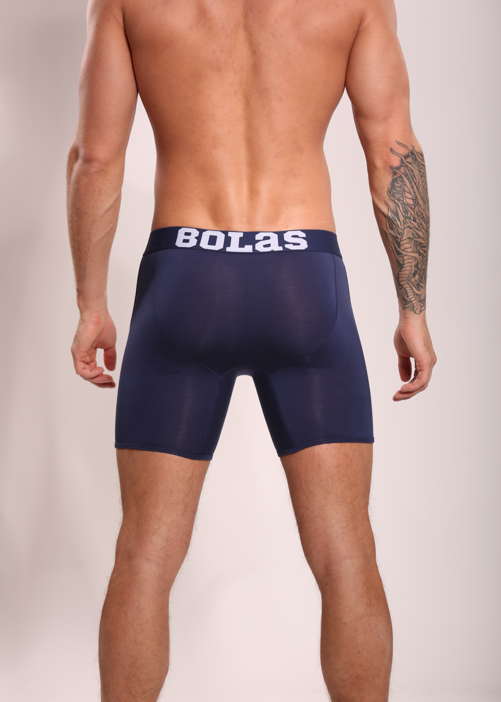 Heren Boxershorts Met Lange Pijpjes | Effen | Multipack 3 st | Lycocell  | Zwart Wit Navy |