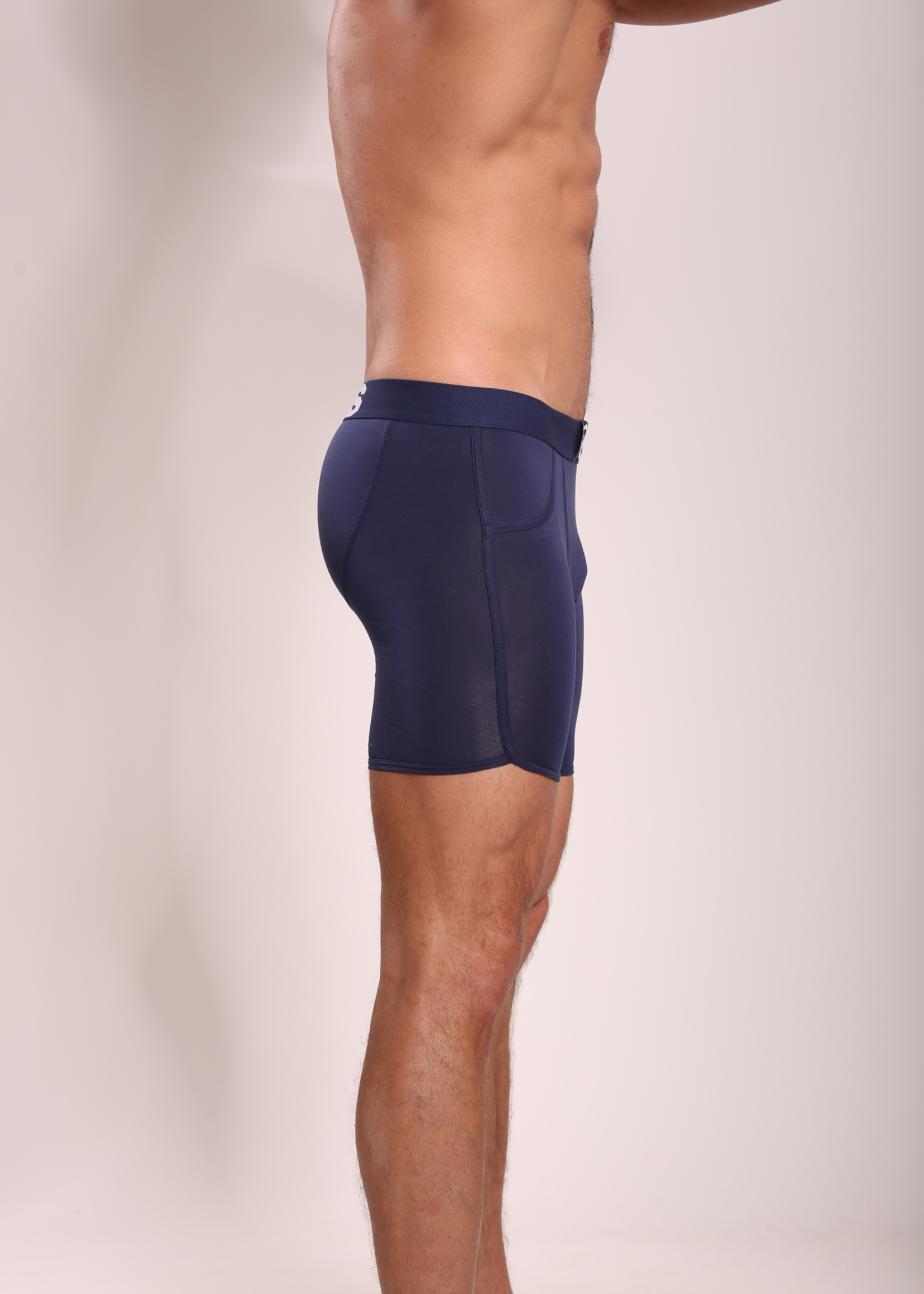 Heren Boxershorts Met Lange Pijpjes | Effen | Multipack 3 st | Lycocell  | Zwart Wit Navy |