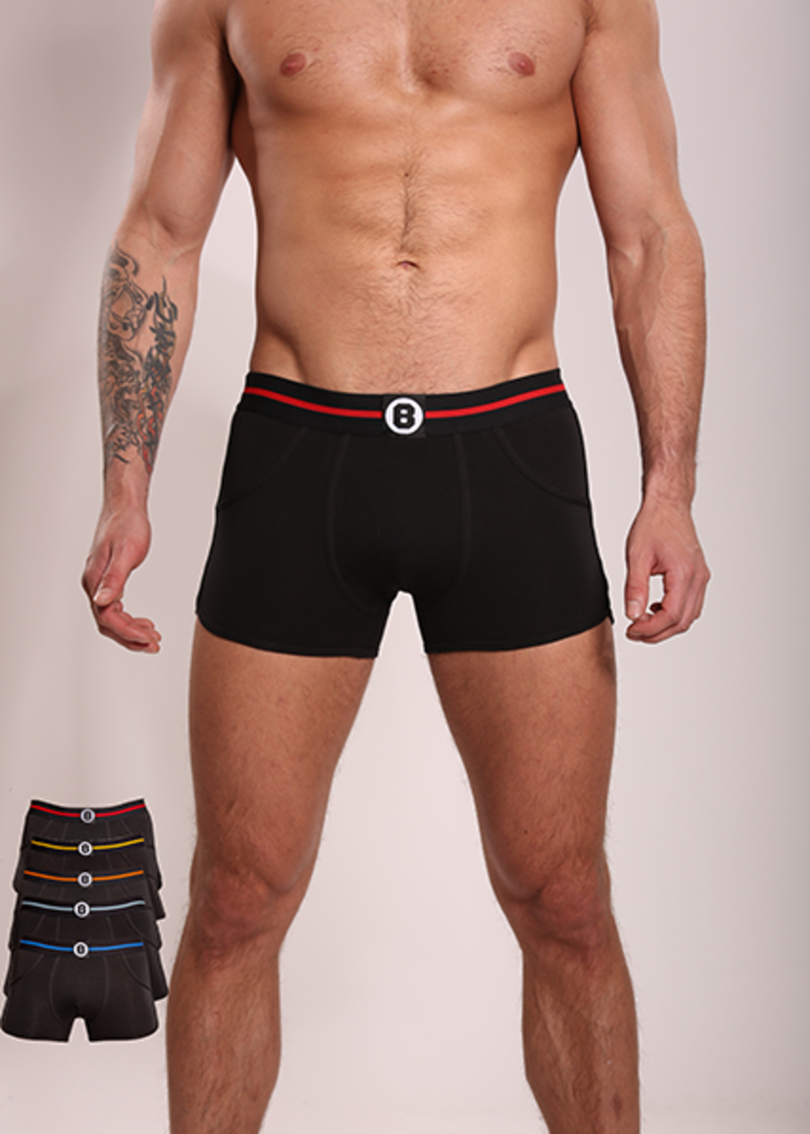 Heren Boxershorts | Effen | Multipack 5st | Katoen | Zwart |