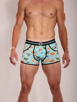 PRE ORDER =>Heren Boxershorts| Print | Tropical Fruits & Drinks | Katoen | Blauw |