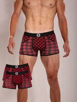 Heren Boxershorts | Duopack – 2 stuks | Print | Red Blocked & Red Blocked  | Katoen |
