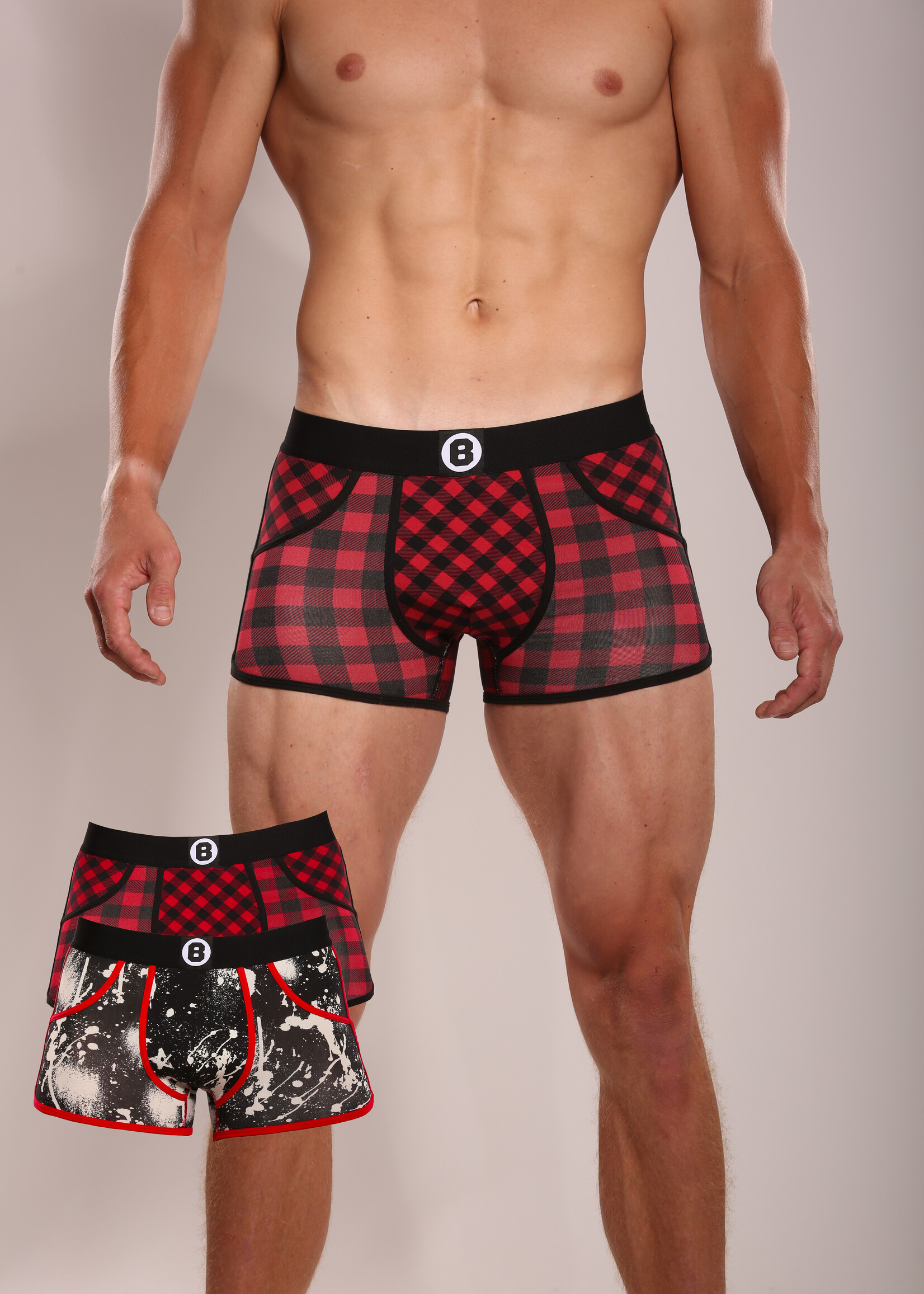 Heren Boxershorts | Duopack – 2 stuks | Print | Blocked & Raw Snow | Katoen |