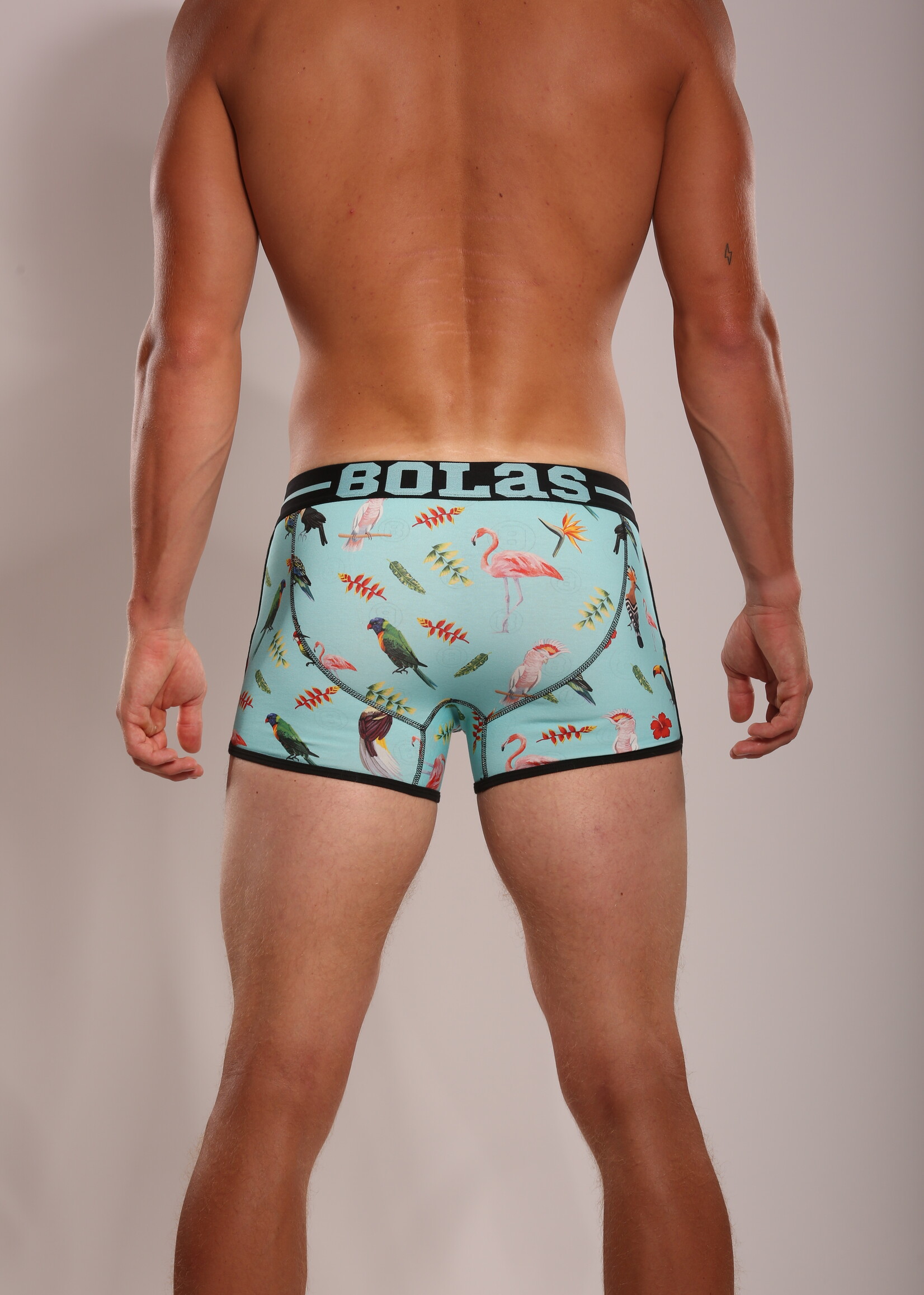 PRE ORDER => Heren Boxershorts | Print | Tropical Birds  & Flowers | Katoen | Blauw |