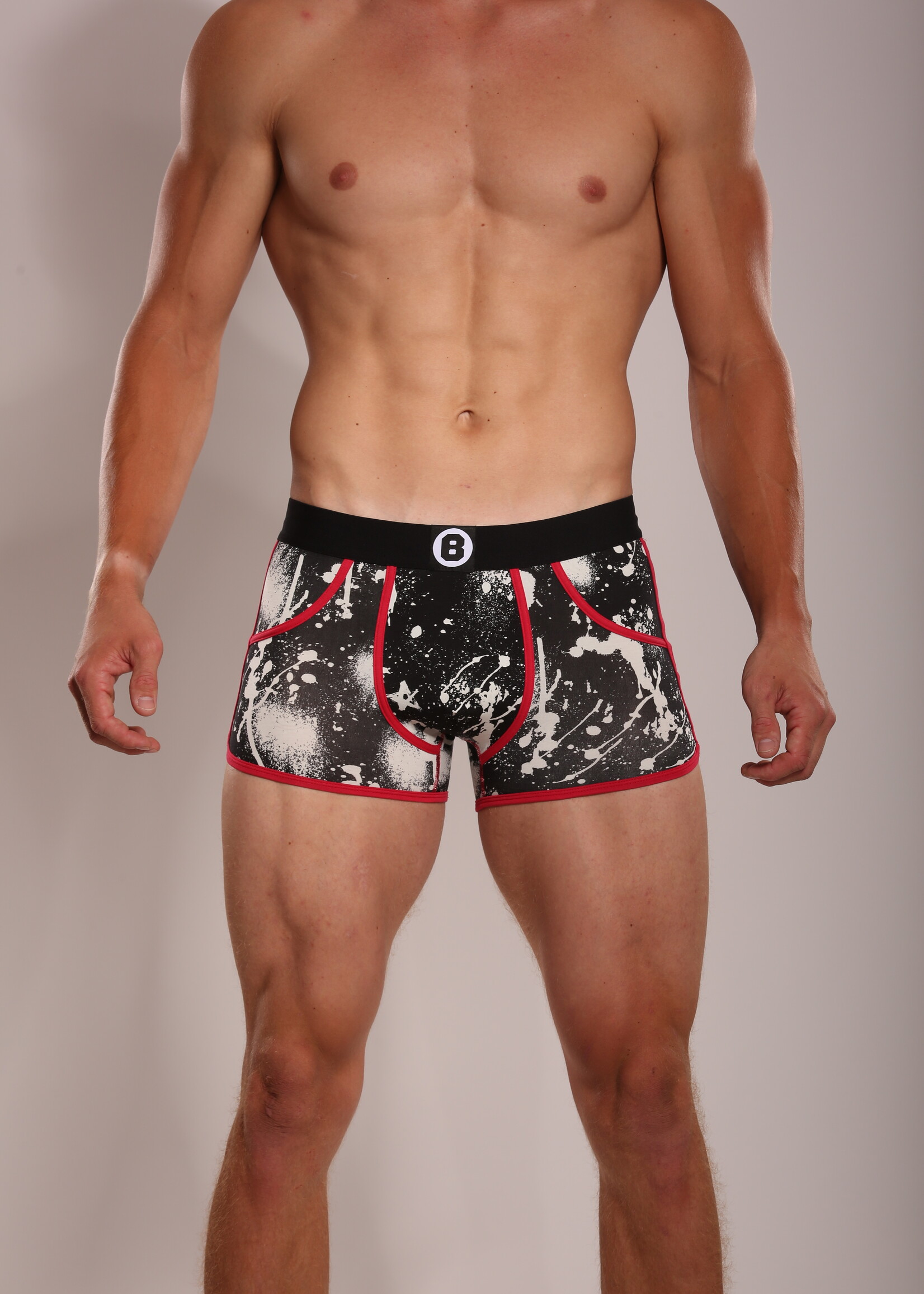Heren Boxershort | Print|  Raw Snow | Katoen | Rood Zwart |