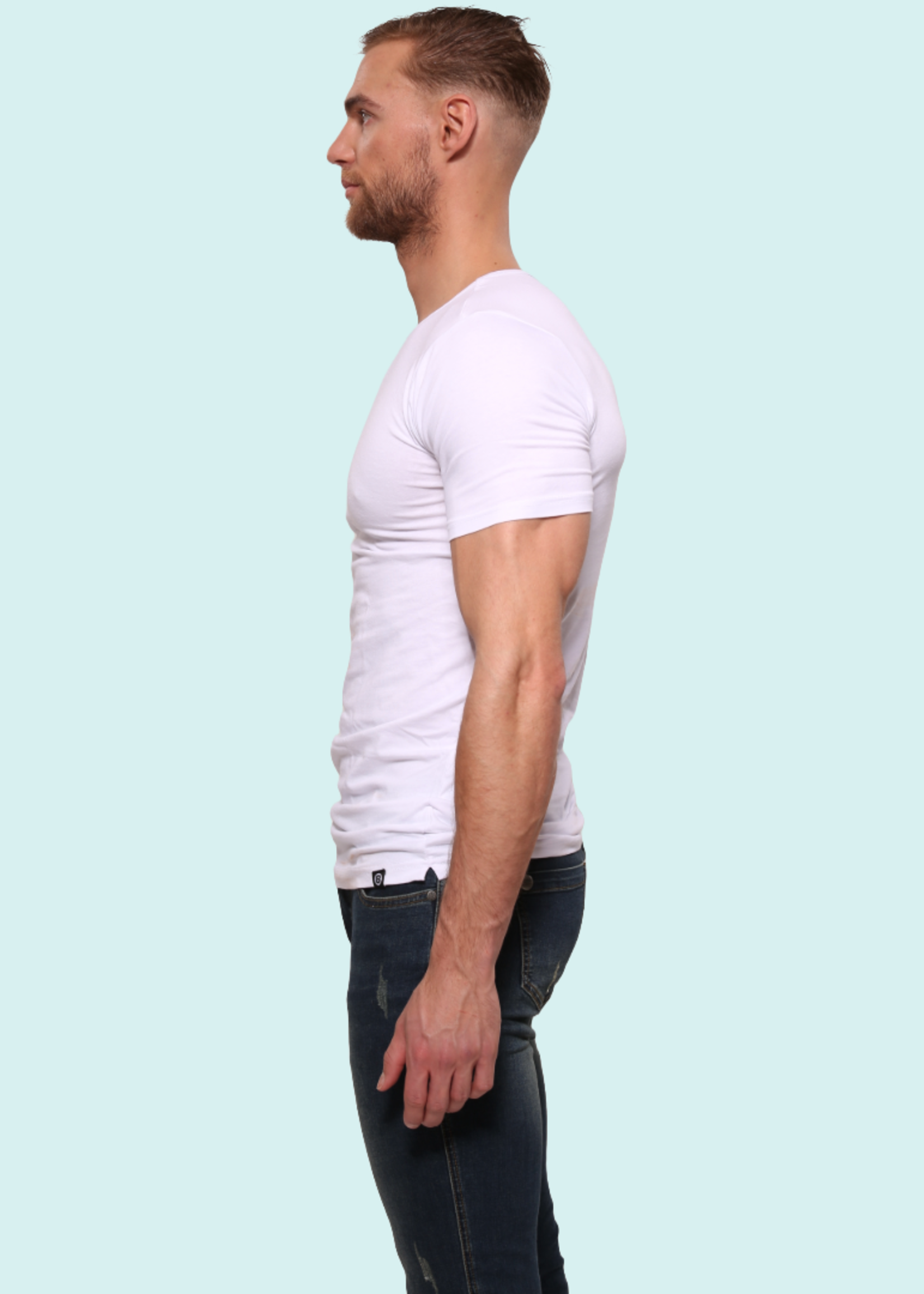 Heren T-Shirt | Bamboe | Basic Wit | Ronde Hals