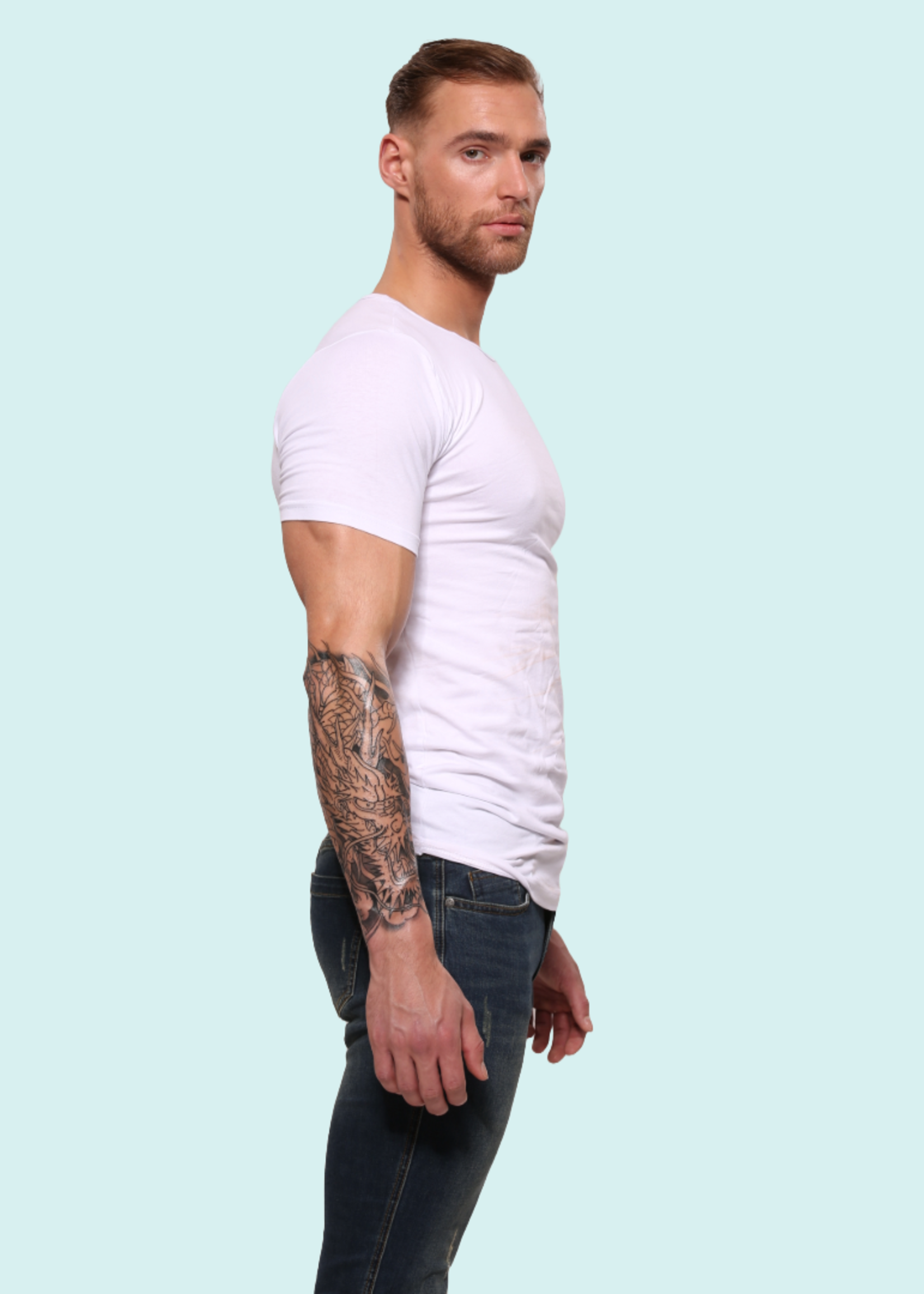 Heren T-Shirt | Bamboe | Basic Wit | Ronde Hals