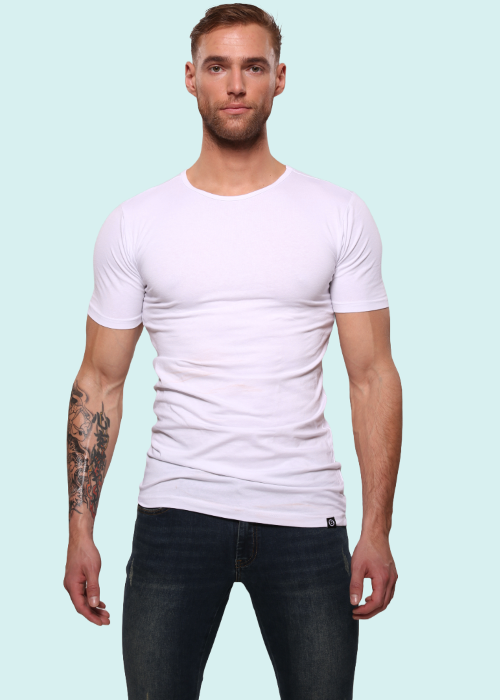 Heren T-Shirt | Bamboe | Basic Wit | Ronde Hals