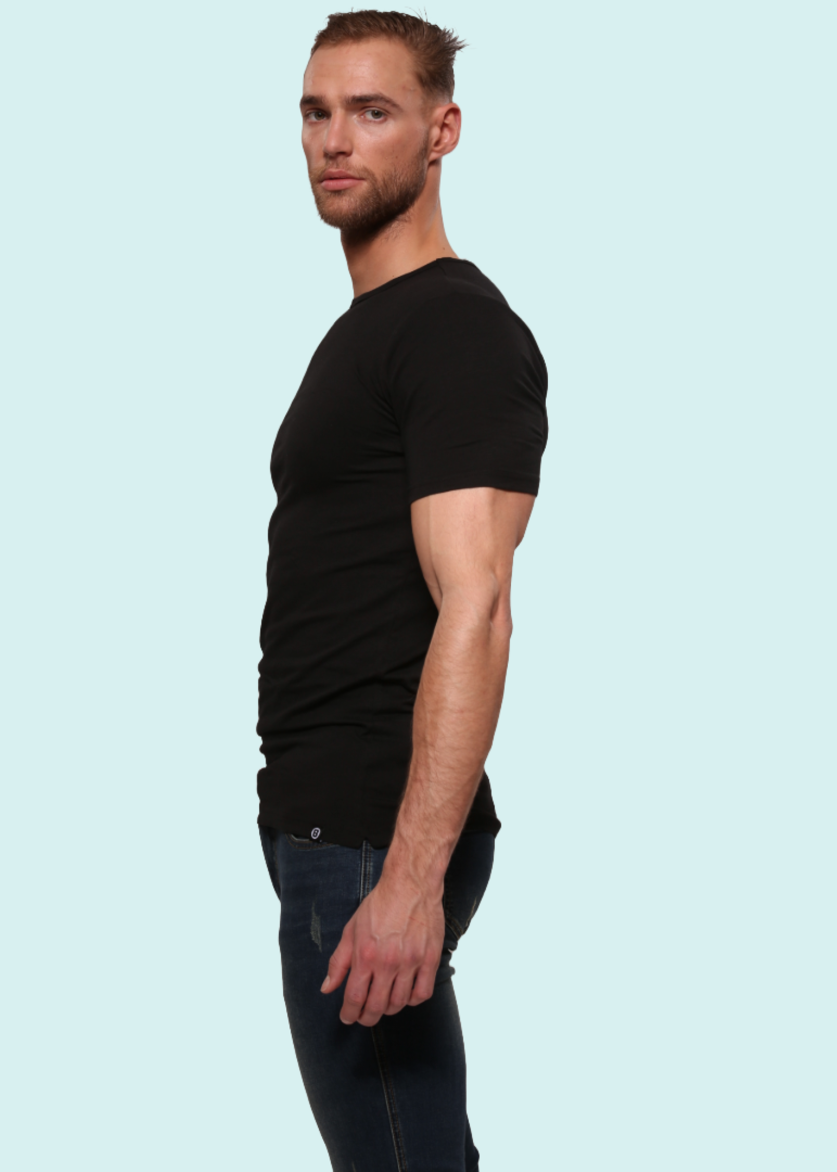 Heren T-Shirt | Bamboe | Basic Zwart | Ronde Hals