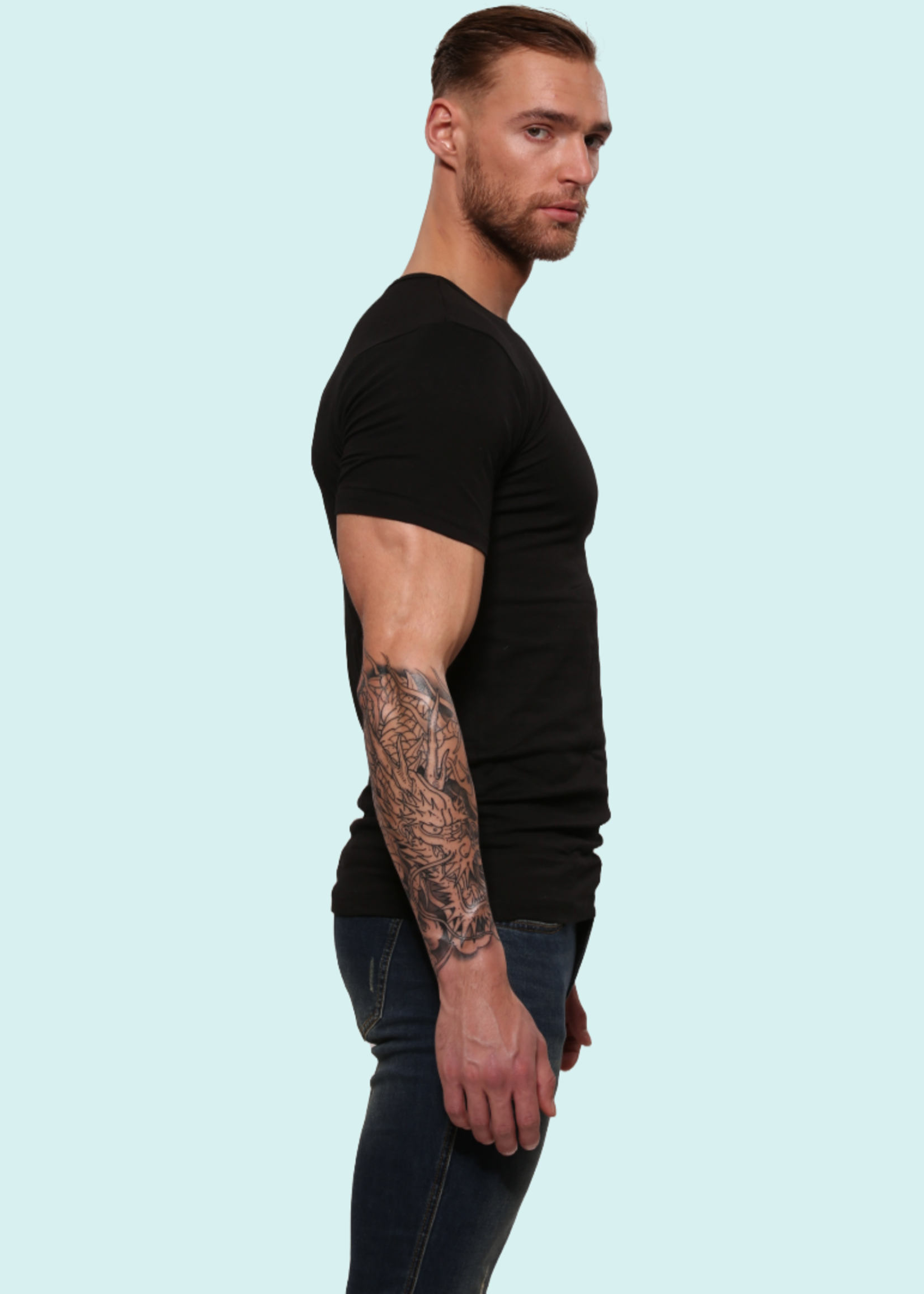 Heren T-Shirt | Bamboe | Basic Zwart | Ronde Hals
