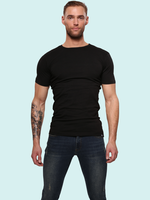 Heren T-Shirt | Bamboe | Basic Zwart | Ronde Hals