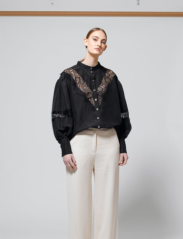 Dutchess Lacey shirt - zwart